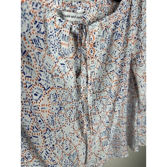 Cupcakes and Cashmere Blouse Womens Small Boho Peasant Top Print - Picture 3 of 5